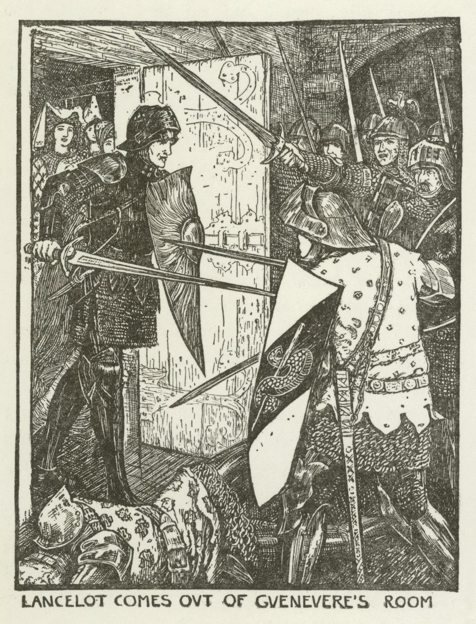 Lancelot sort de la chambre de Guenièvre - Henry Justice Ford