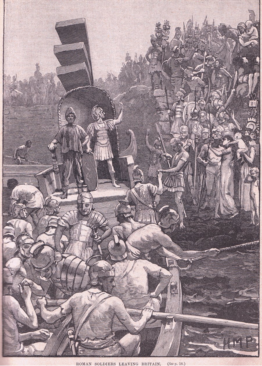 Les soldats romains quittant la Grande-Bretagne en 410 après J.-C. - Henry Marriott Paget