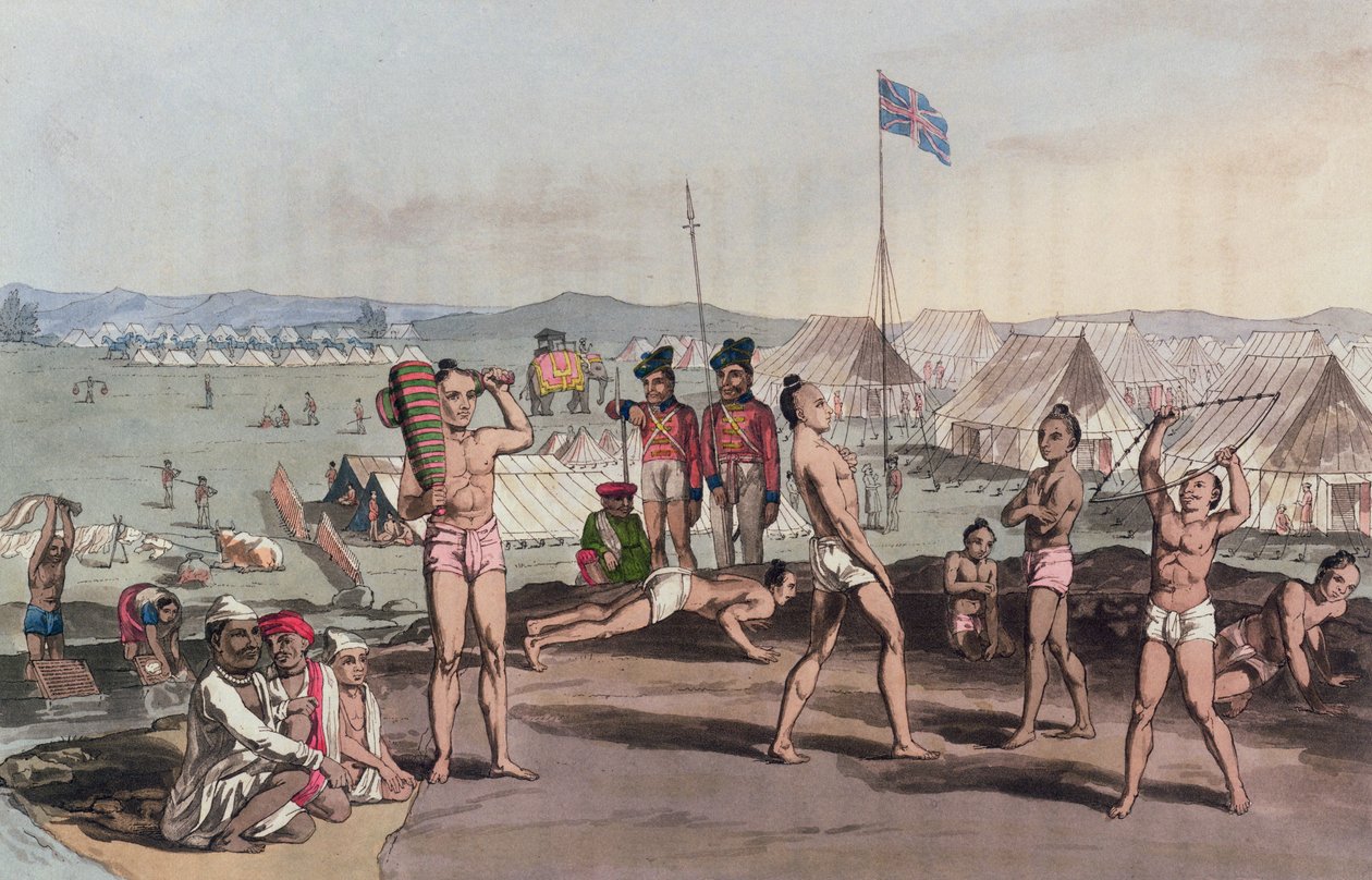 Un Ukhara avec vue sur le camp des résidents britanniques, de 