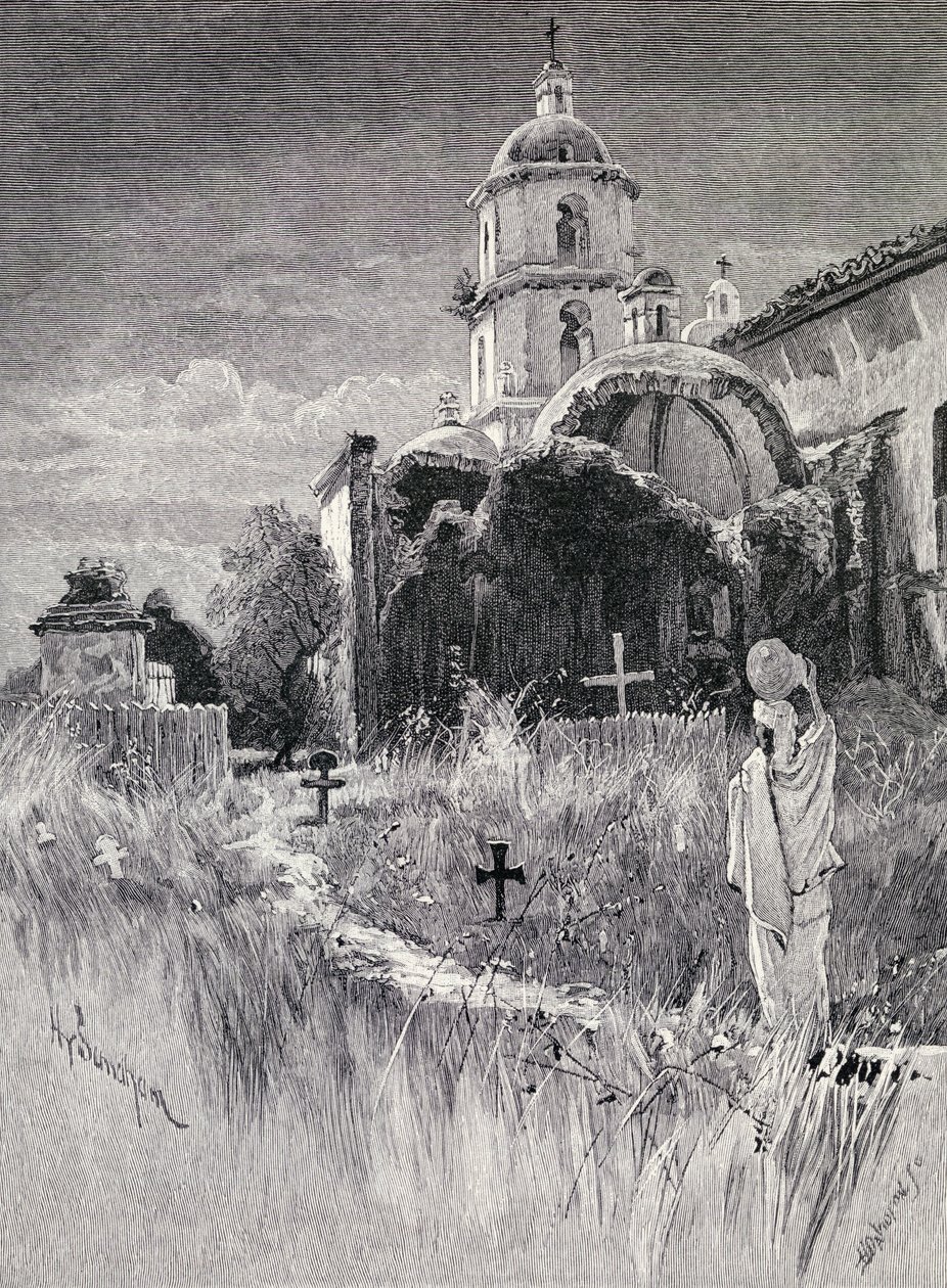 Cimetière et mission, San Luis Rey de Francia, Californie, de 
