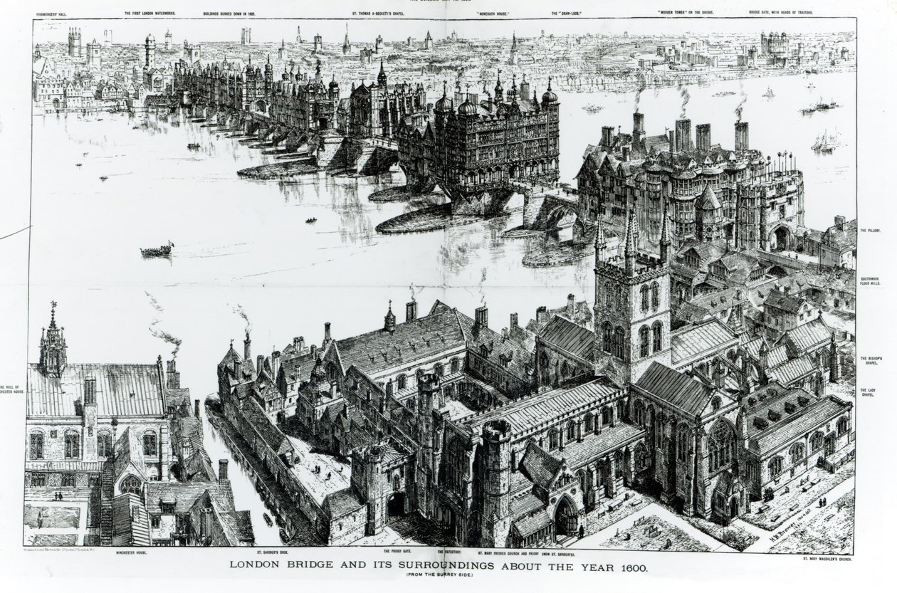 London Bridge et ses environs vers l