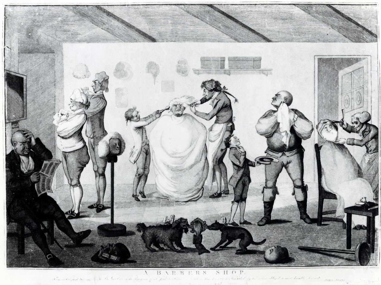 Un salon de coiffure, publié par William Dickinson, 1785 - Henry William Bunbury