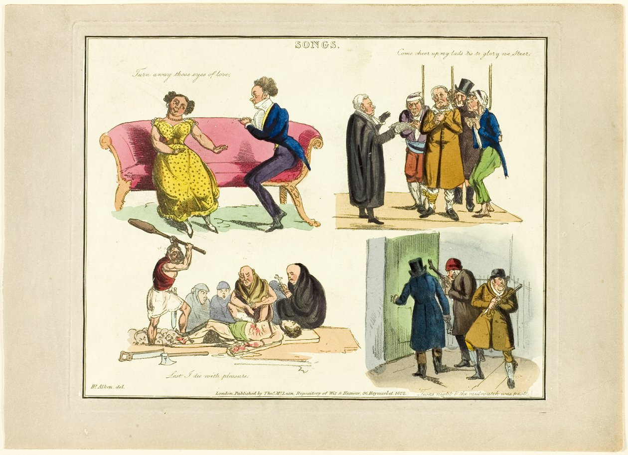 Plaque des illustrations aux chansons populaires - Henry Alken