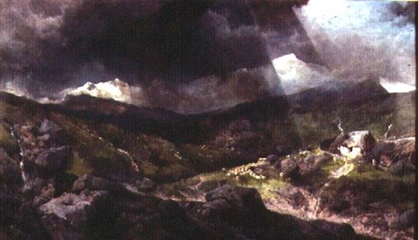 Scène de montagne galloise - Henry Bright