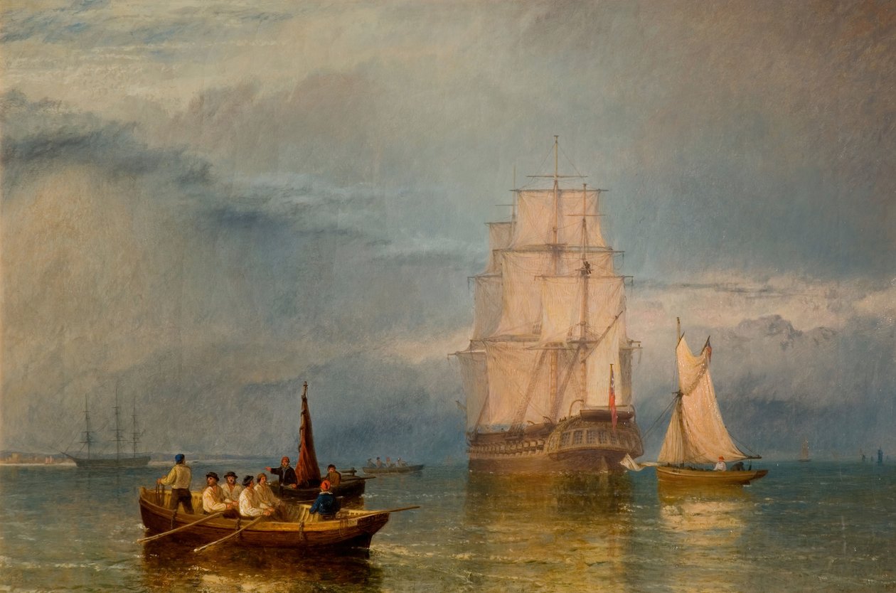 Au port - Un calme, 1856 - Henry Dawson