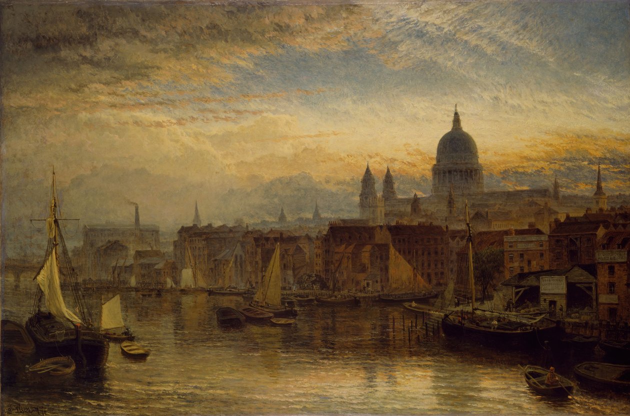 Saint Paul depuis la Tamise, 1877 - Henry Dawson