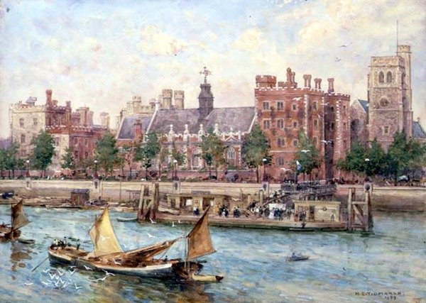Palais de Lambeth depuis le pont - Henry Edward Tidmarsh