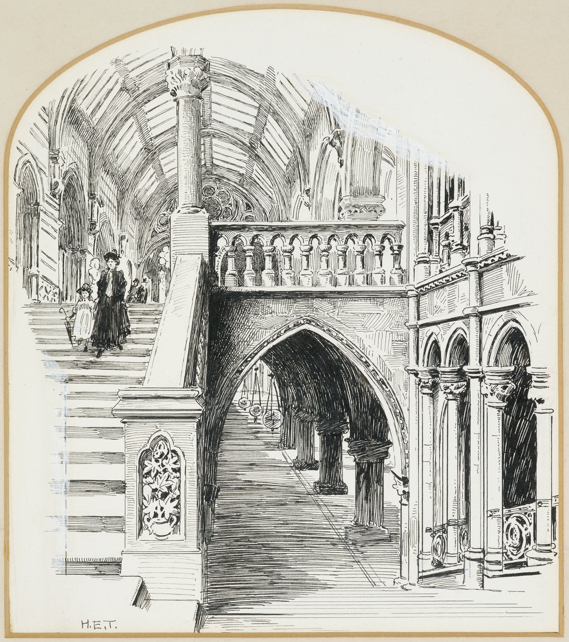 Le grand escalier, hôtel de ville - Henry Edward Tidmarsh