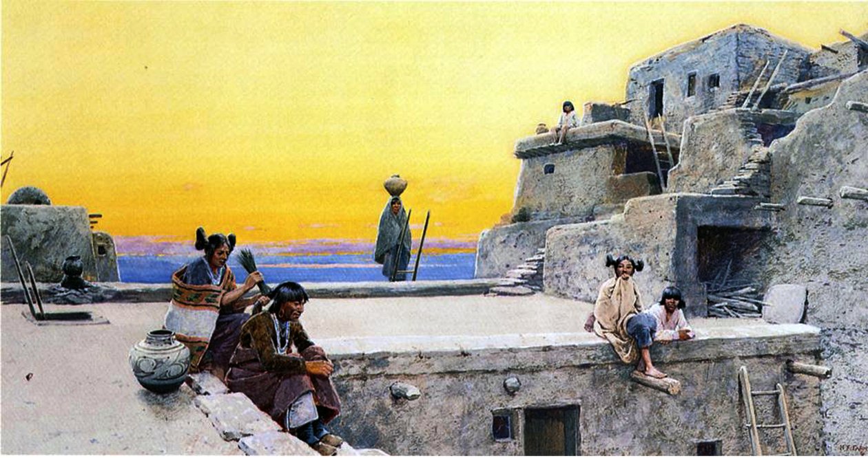 La cour de Moki Indians, 1908 - Henry Francois Farny