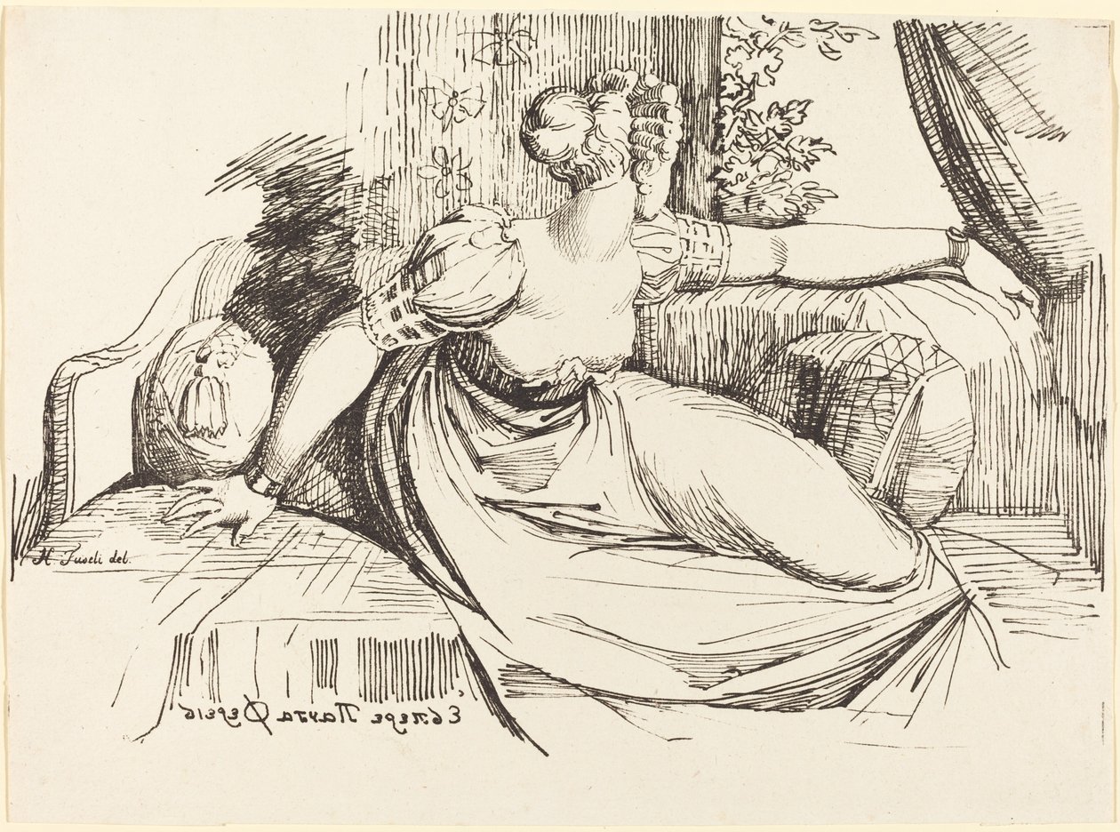 Une Femme Assise près de la Fenêtre - Johann Heinrich Füssli