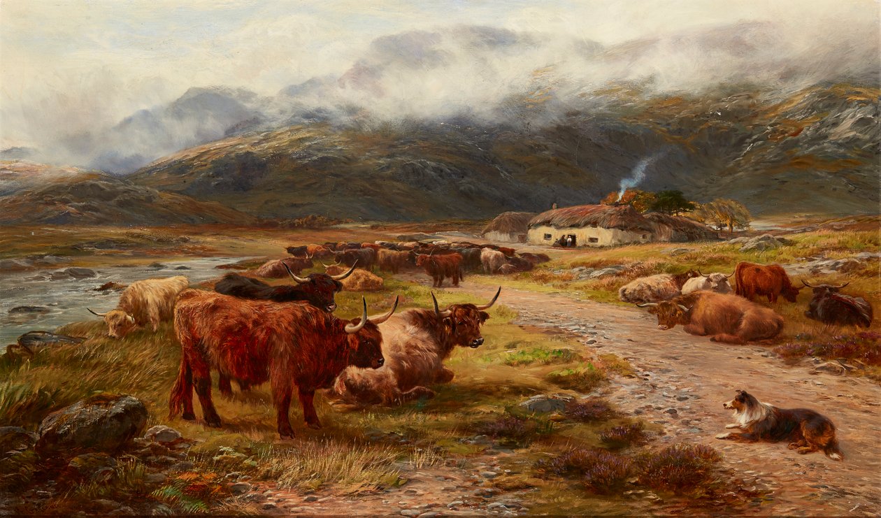 Repos du troupeau des Highlands, Argyllshire - Henry Garland
