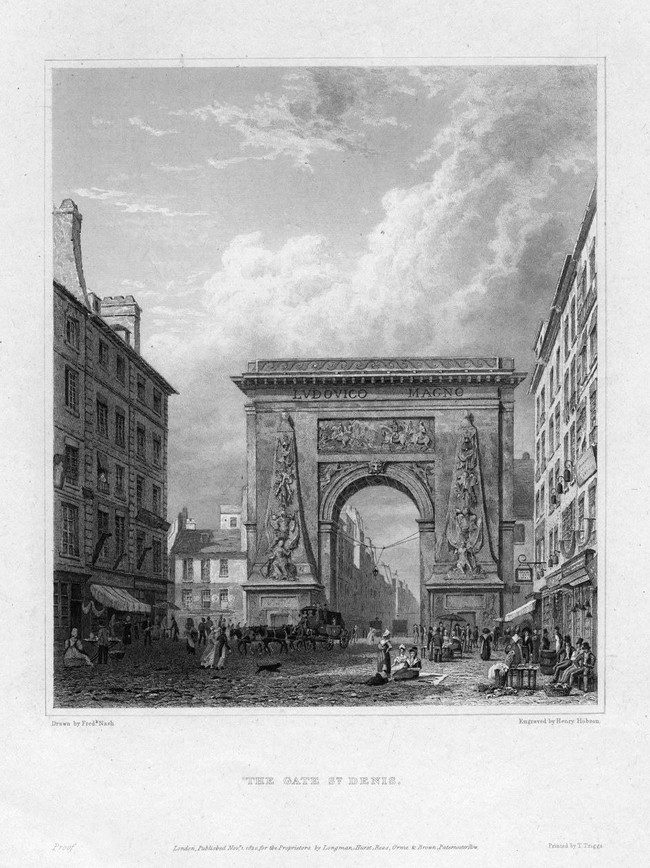 La Porte Saint-Denis, Paris, France, 1820 - Henry Hobson