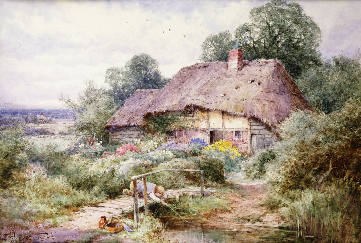 Attraper des têtards à Eastbury, Berkshire - Henry John Sylvester Stannard
