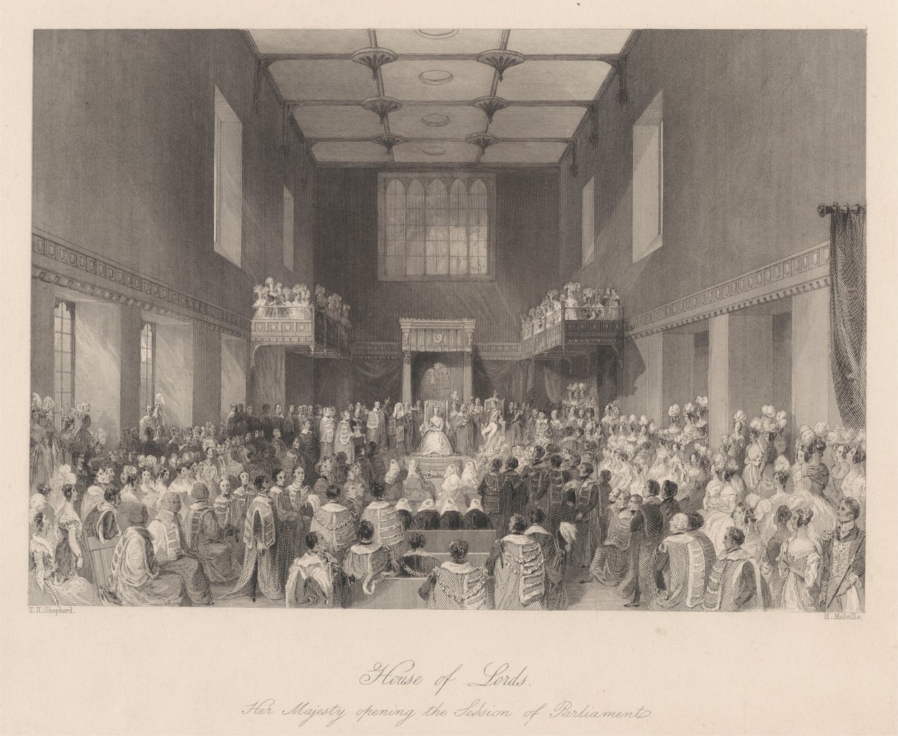 Sa Majesté ouvrant la session du Parlement - Henry Melville
