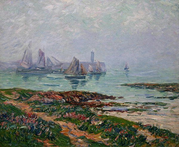 Scène côtière avec bateaux de pêche - Henry Moret