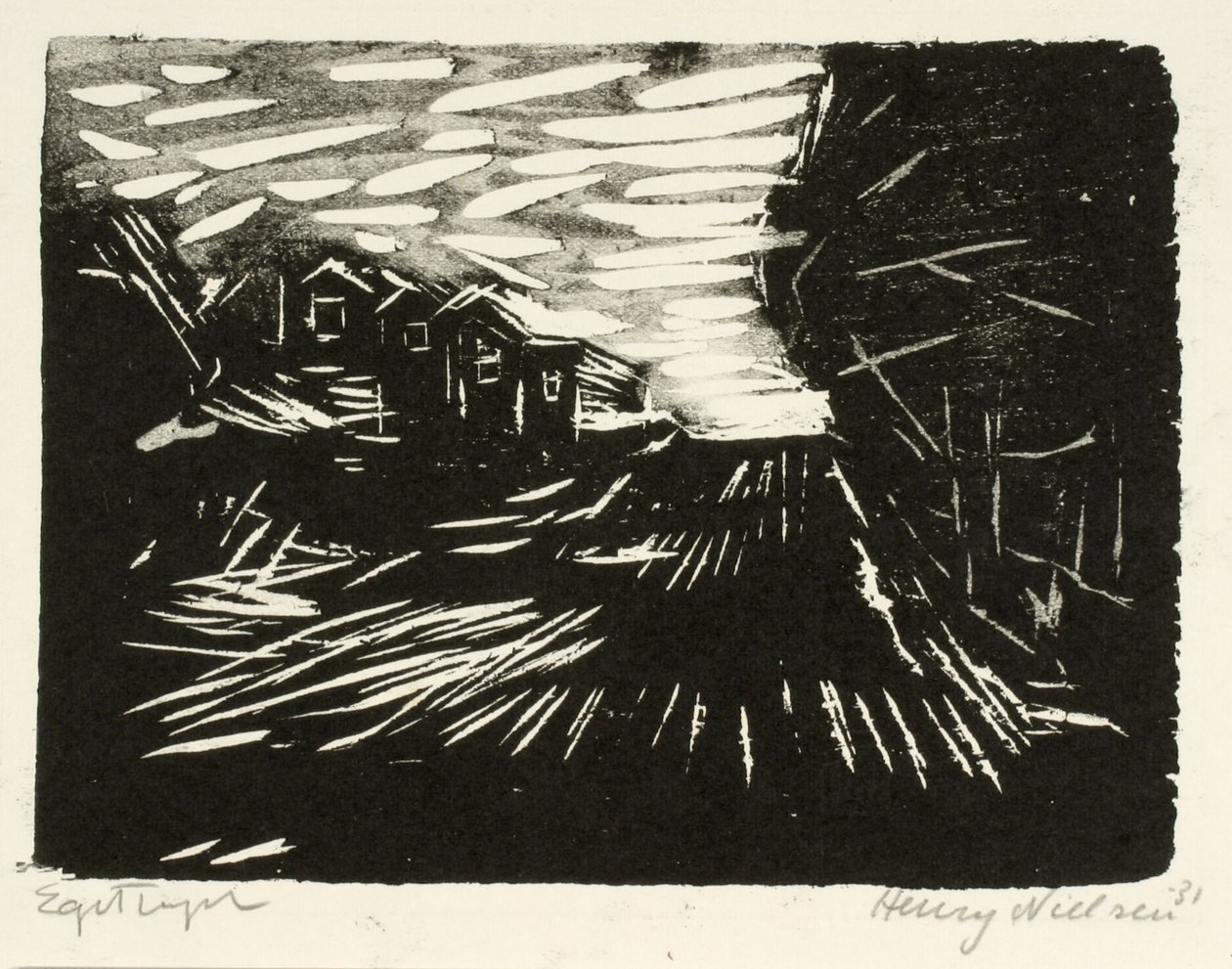 Large route, maisons, arbres - Henry Nielsen