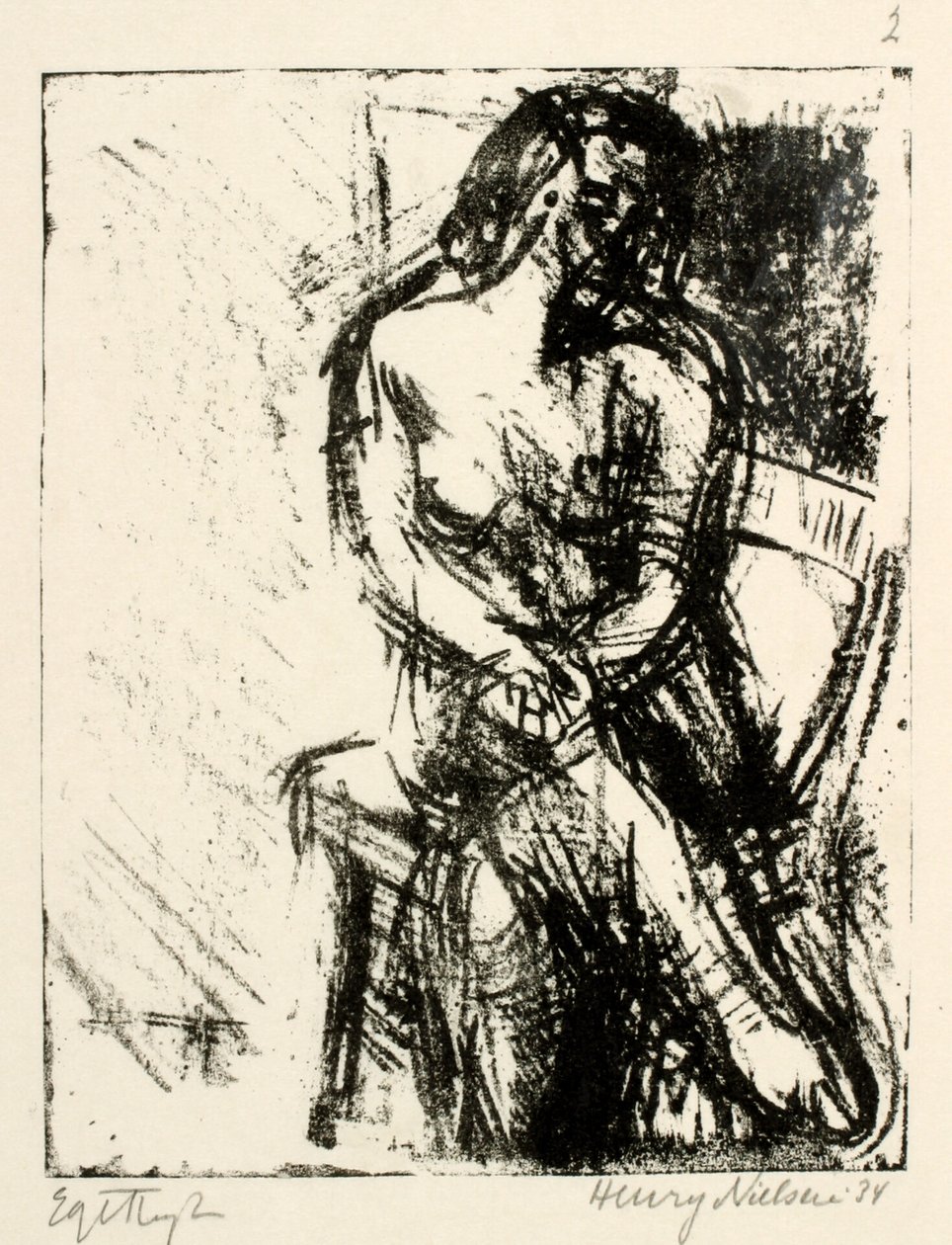 Modèle féminin assis - Henry Nielsen
