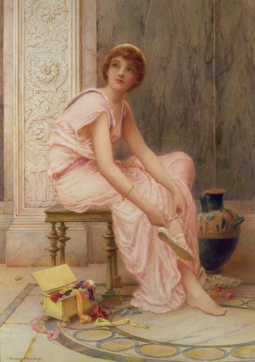 Nouer des Sandales - Henry Ryland
