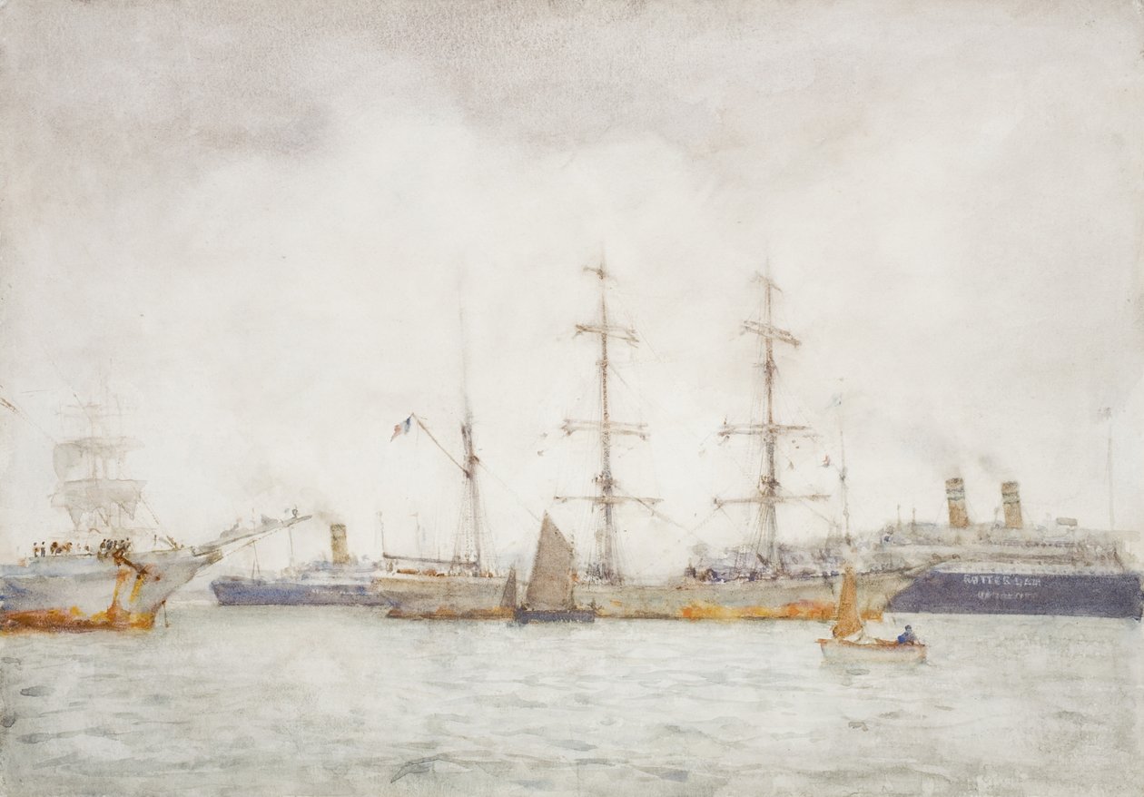 Navires dans le port, c.1919 - Henry Scott Tuke