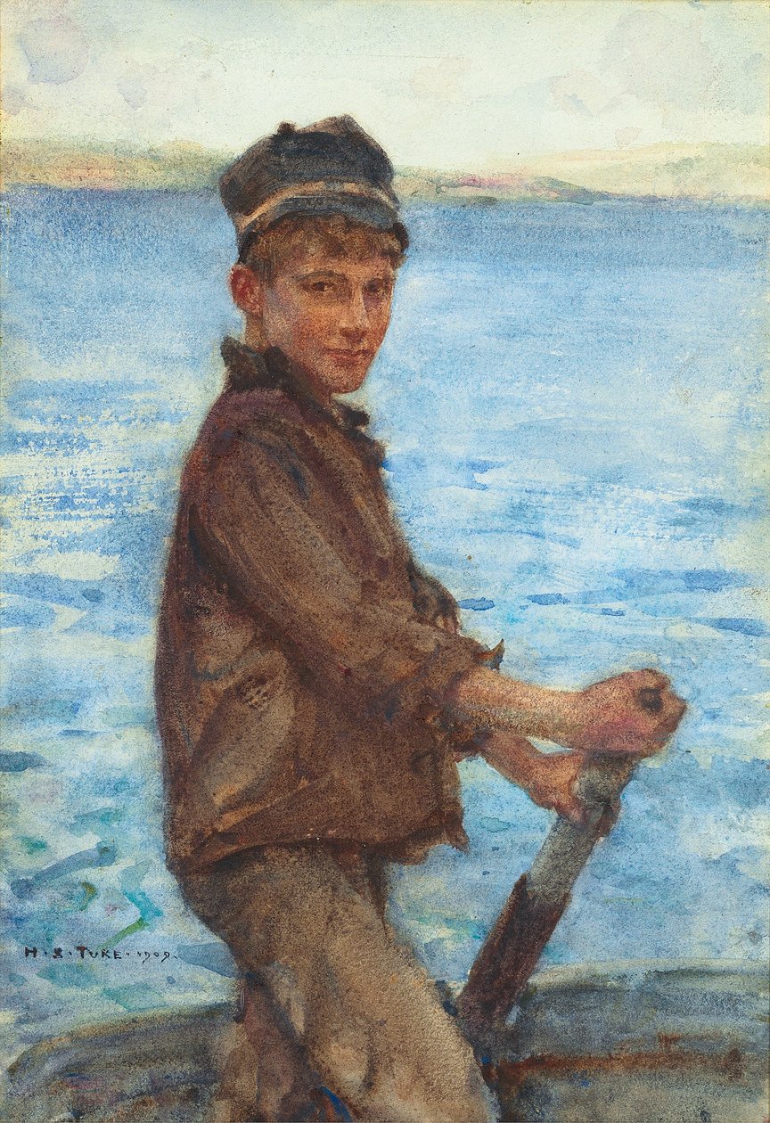 Diriger la péniche, 1909 - Henry Scott Tuke
