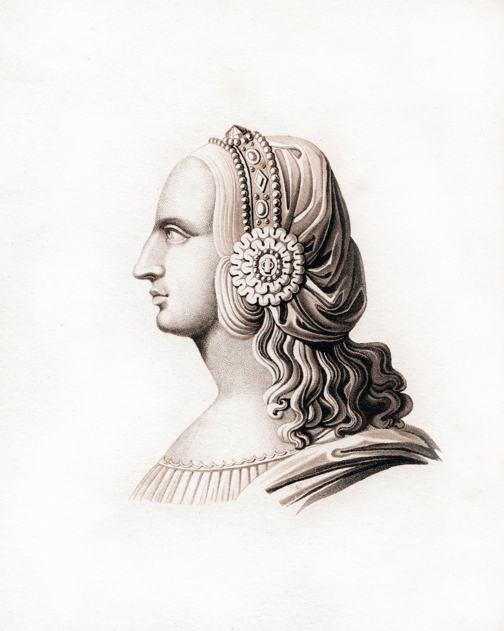 Coiffe, début du 16e siècle, 1843 - Henry Shaw