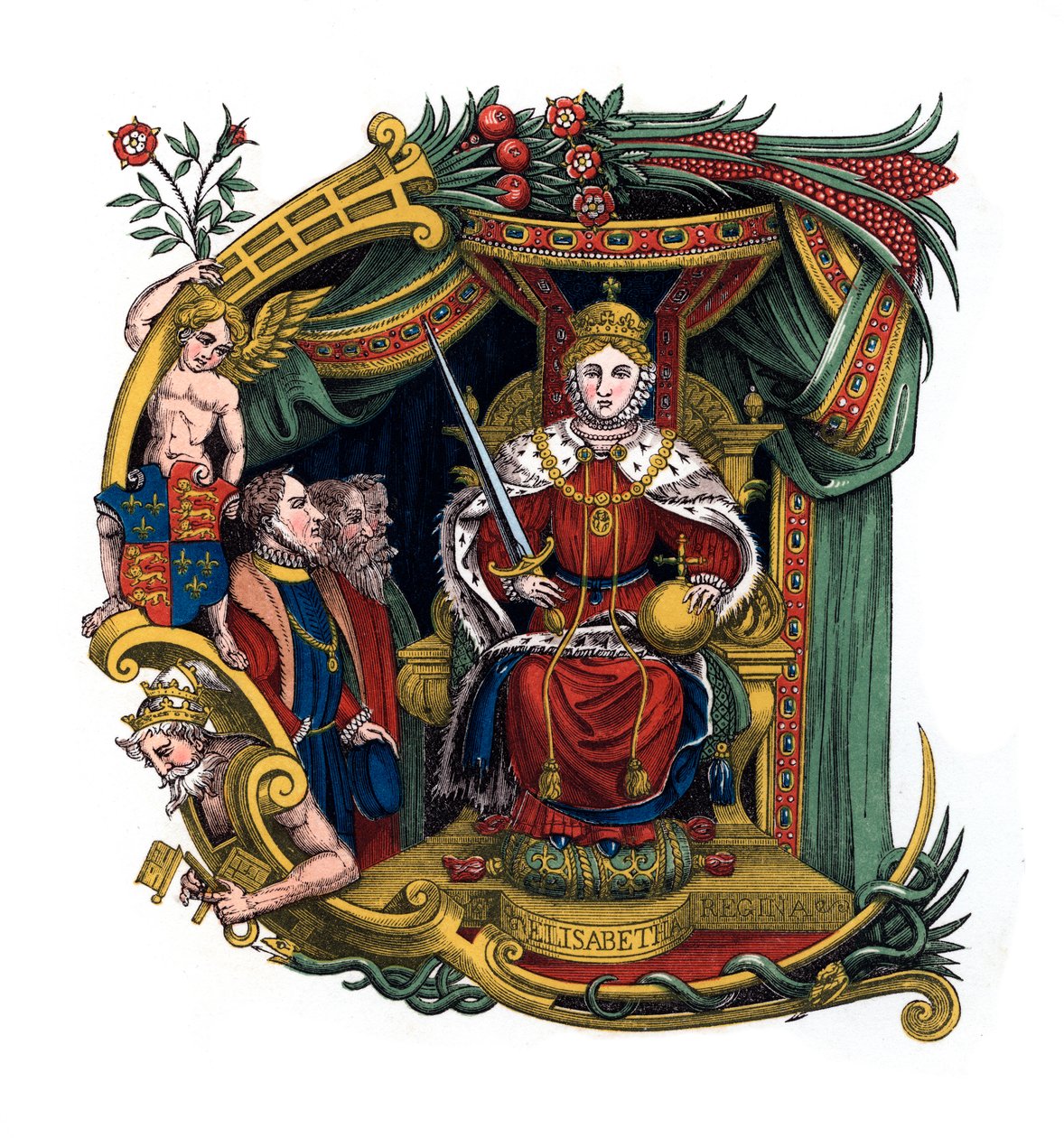 Lettre initiale C, 1563, 1843 - Henry Shaw