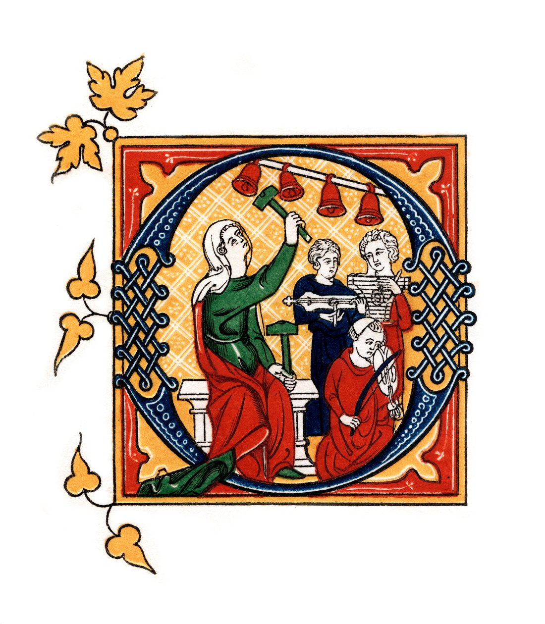 Lettre initiale O, 14ème siècle, 1843 - Henry Shaw