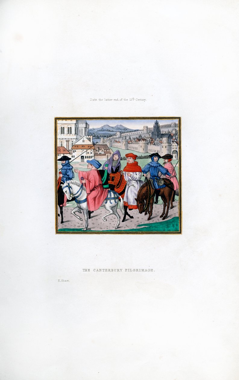 Le pèlerinage de Canterbury, fin du 15ème siècle, 1843 - Henry Shaw