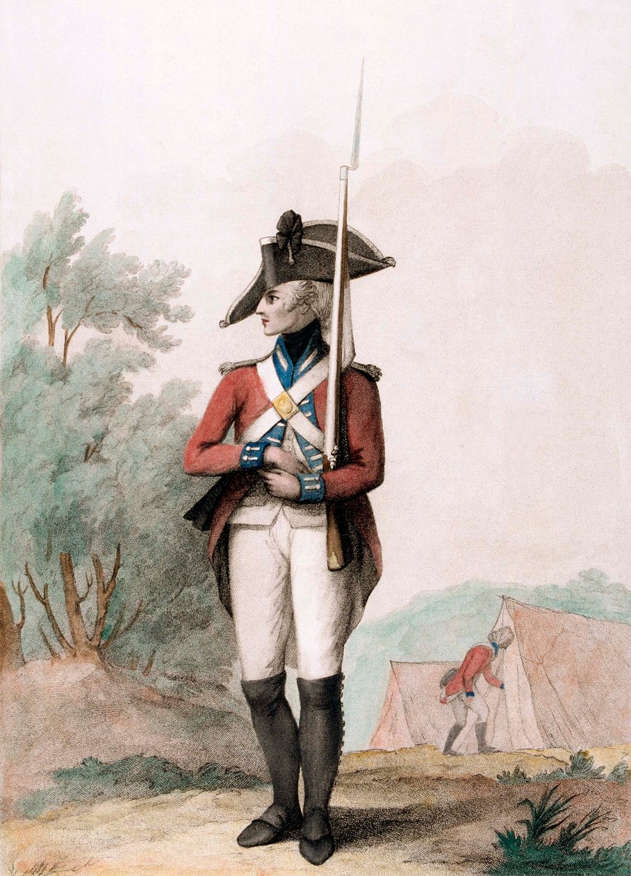 Soldat à pied, vers 1791 (gravure au pointillé) - Henry William (after) Bunbury