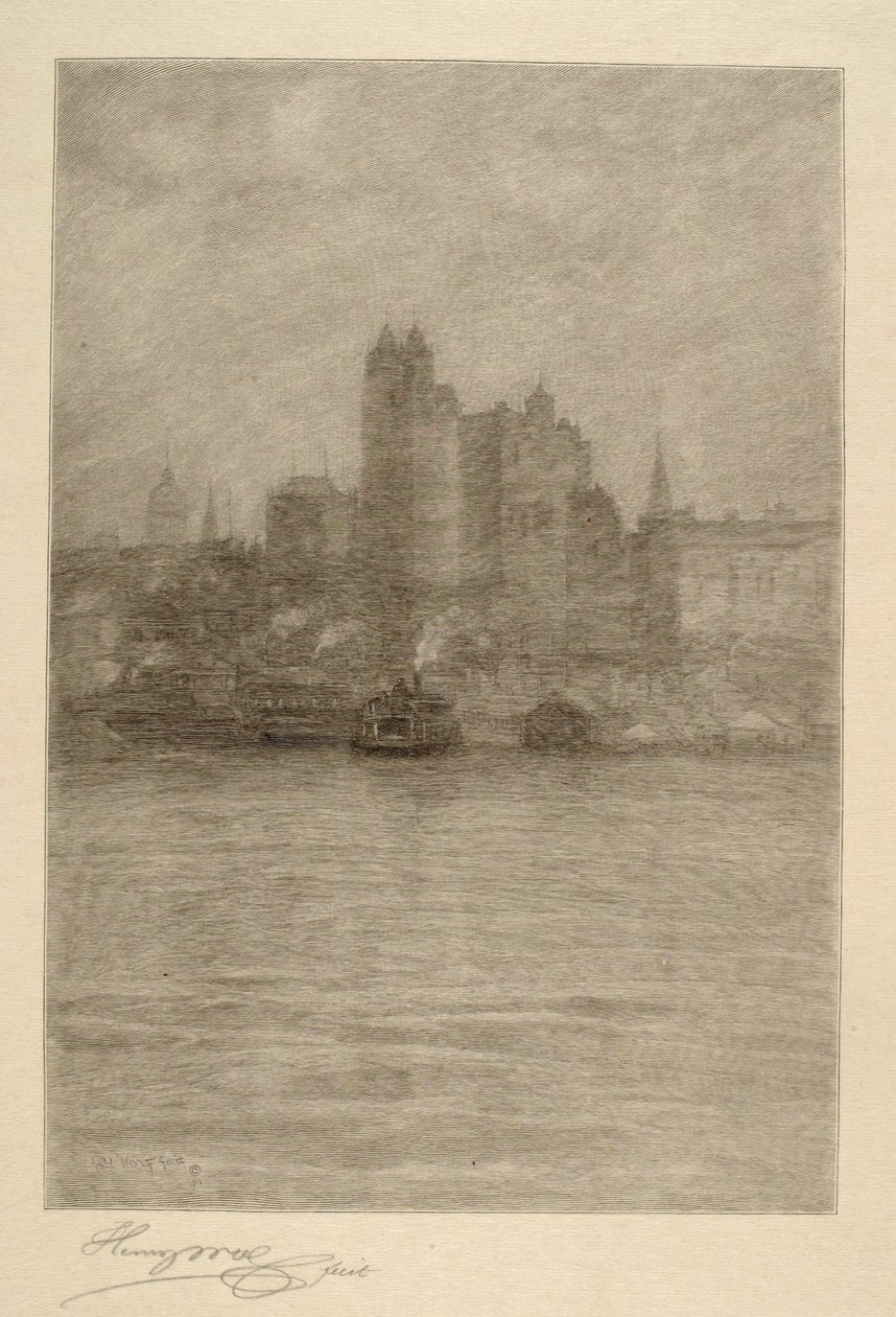 Le bas de New York dans la brume - Henry Wolf