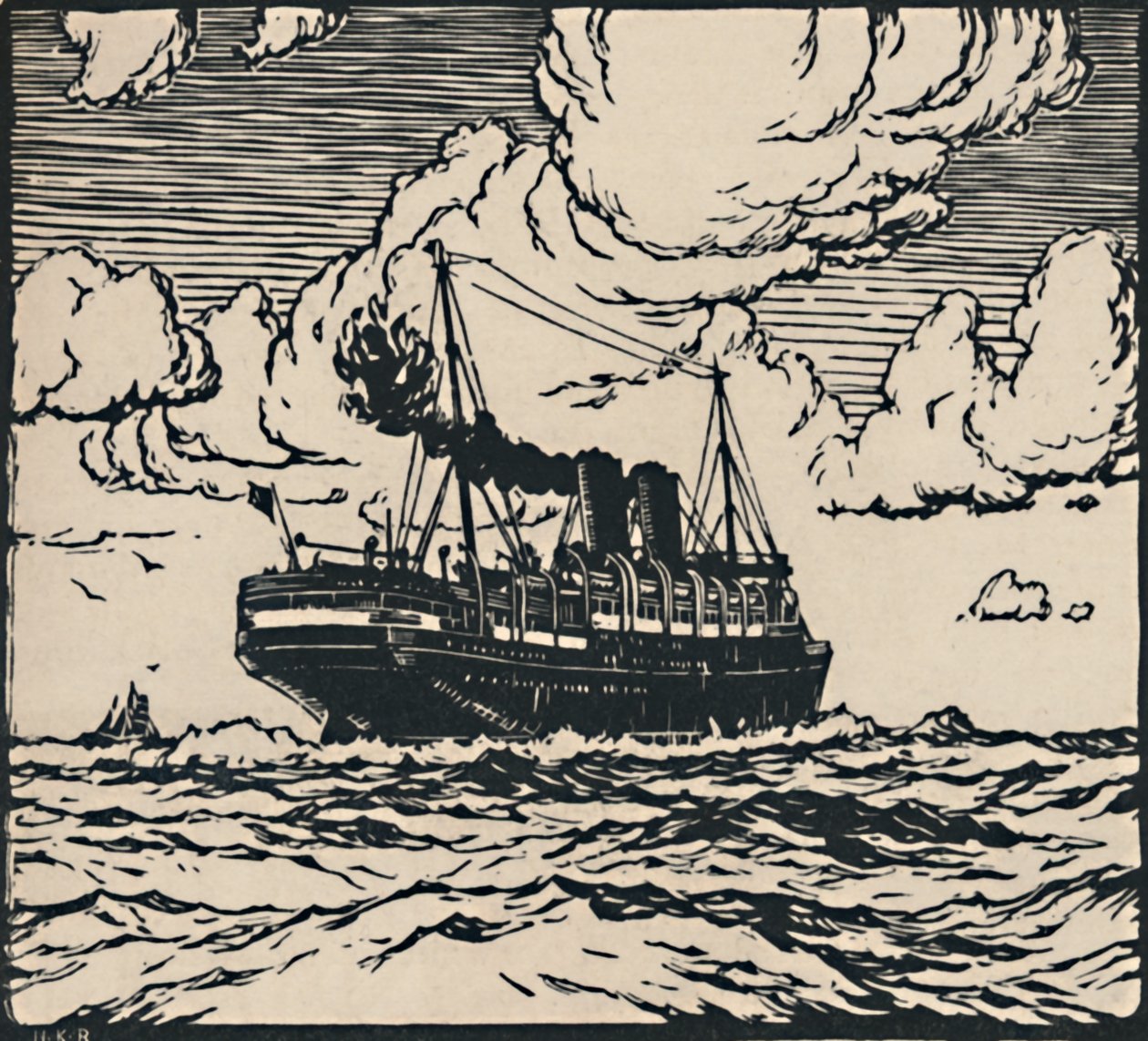 Vapeur en mer, 1919 - Herbert Kerr Rooke