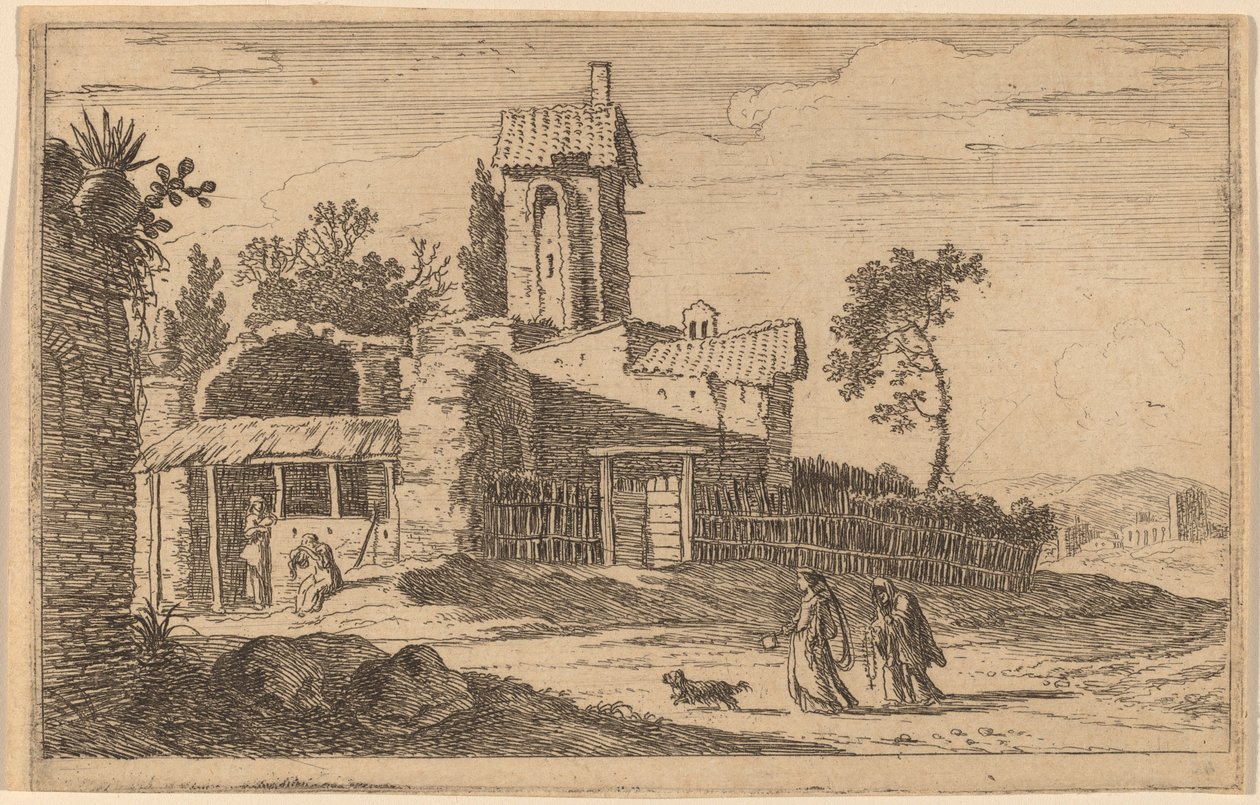 Bâtiment en ruine avec une tour - Herman van Swanevelt