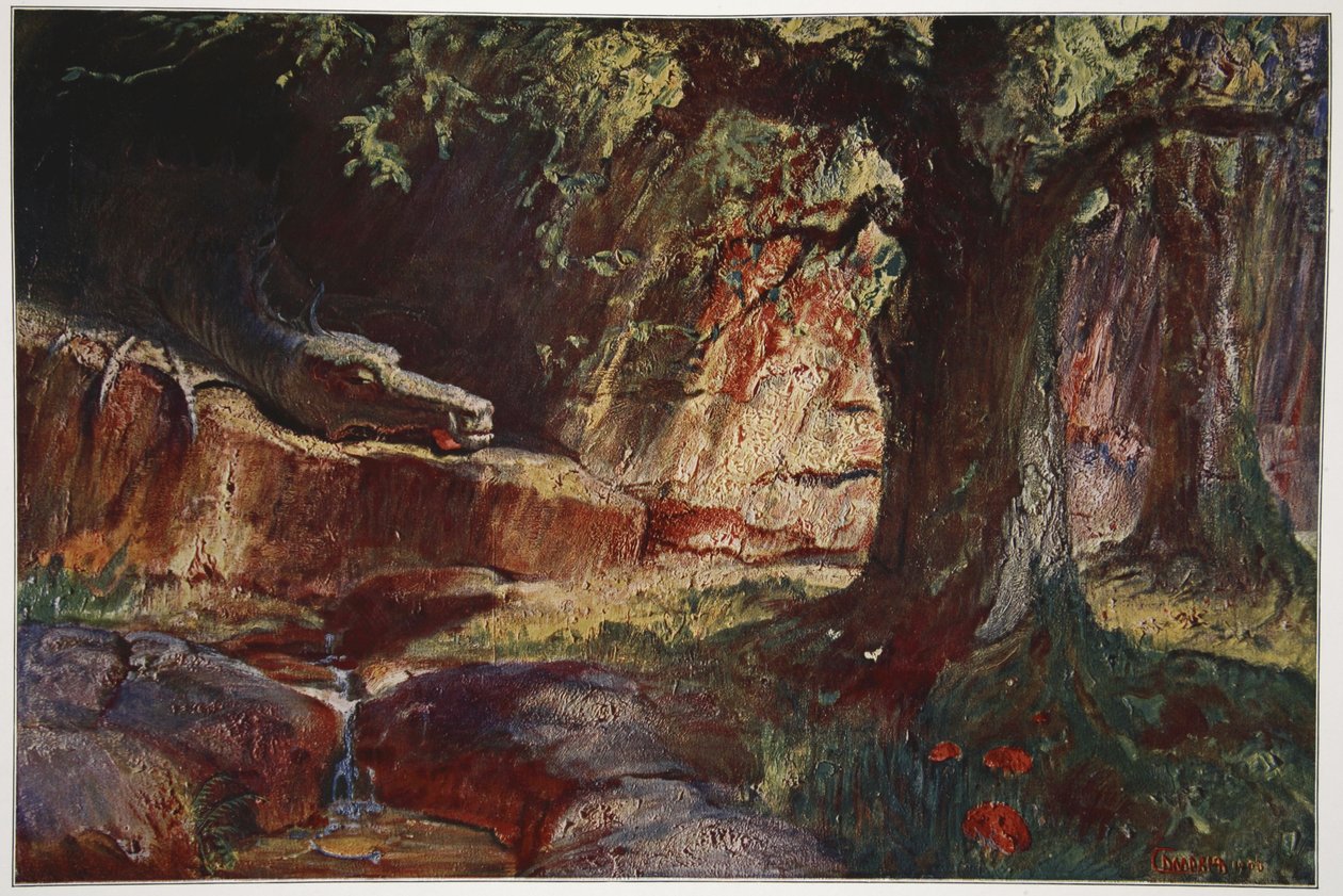 Fafner dans sa grotte, 1906 - Hermann Hendrich