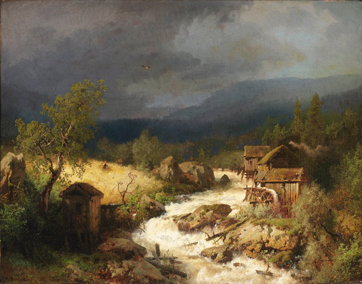 Moulin sur un torrent - Hermann Herzog