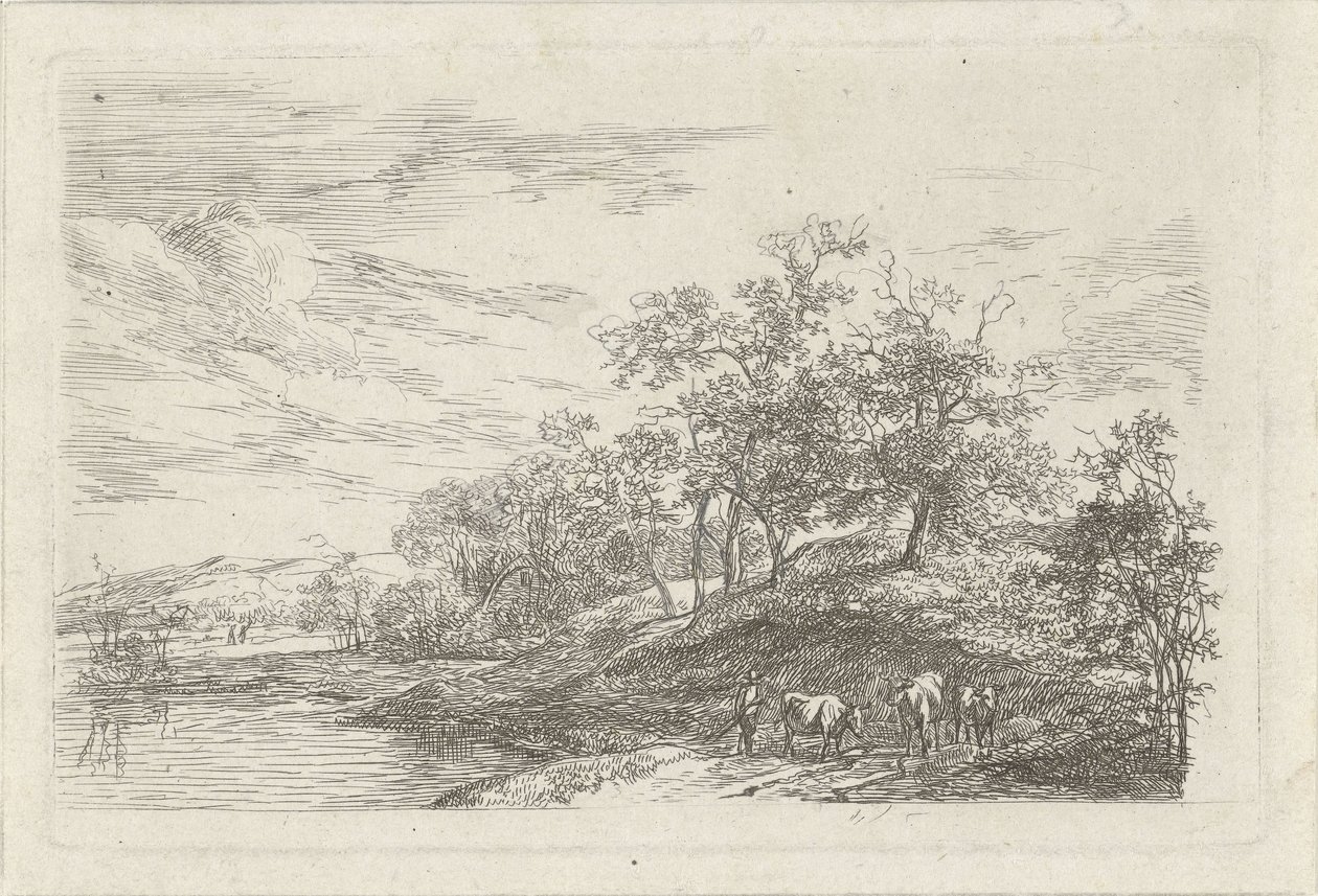 Berger avec trois vaches - Hermanus Fock