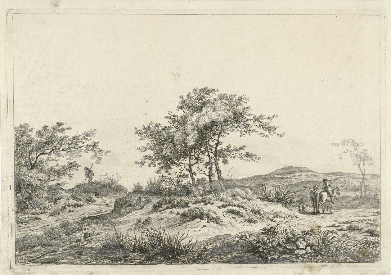 Paysage avec cavalier et piéton - Hermanus Fock