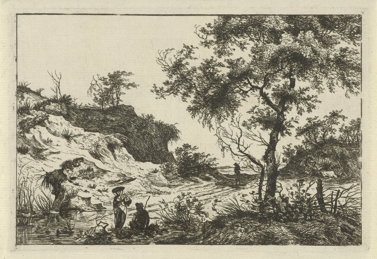 Paysage avec femme au chapeau - Hermanus Fock