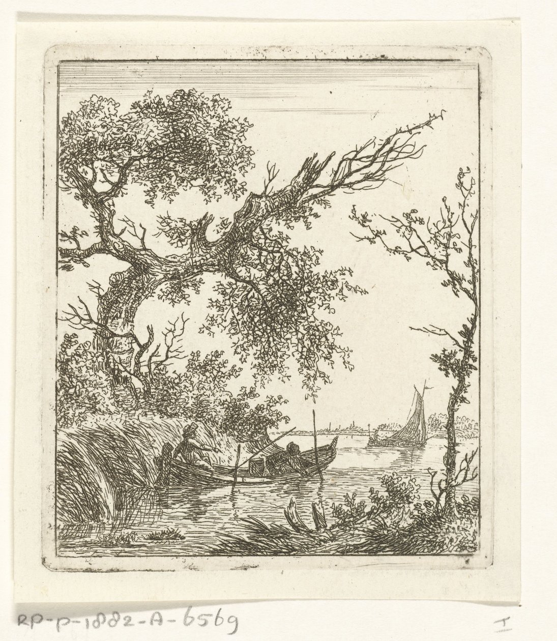 Barque avec deux hommes - Hermanus Fock