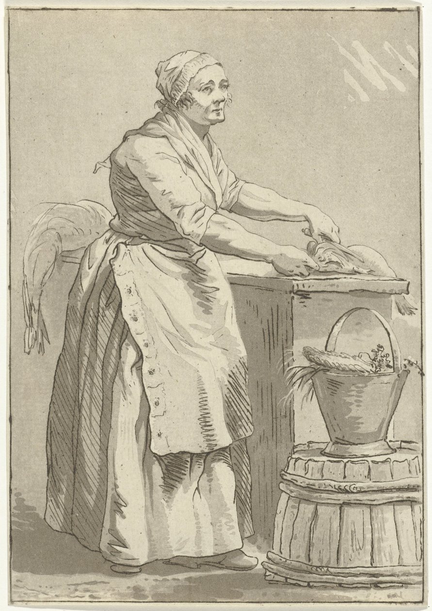 Femme nettoyant du poisson - Hermanus Fock