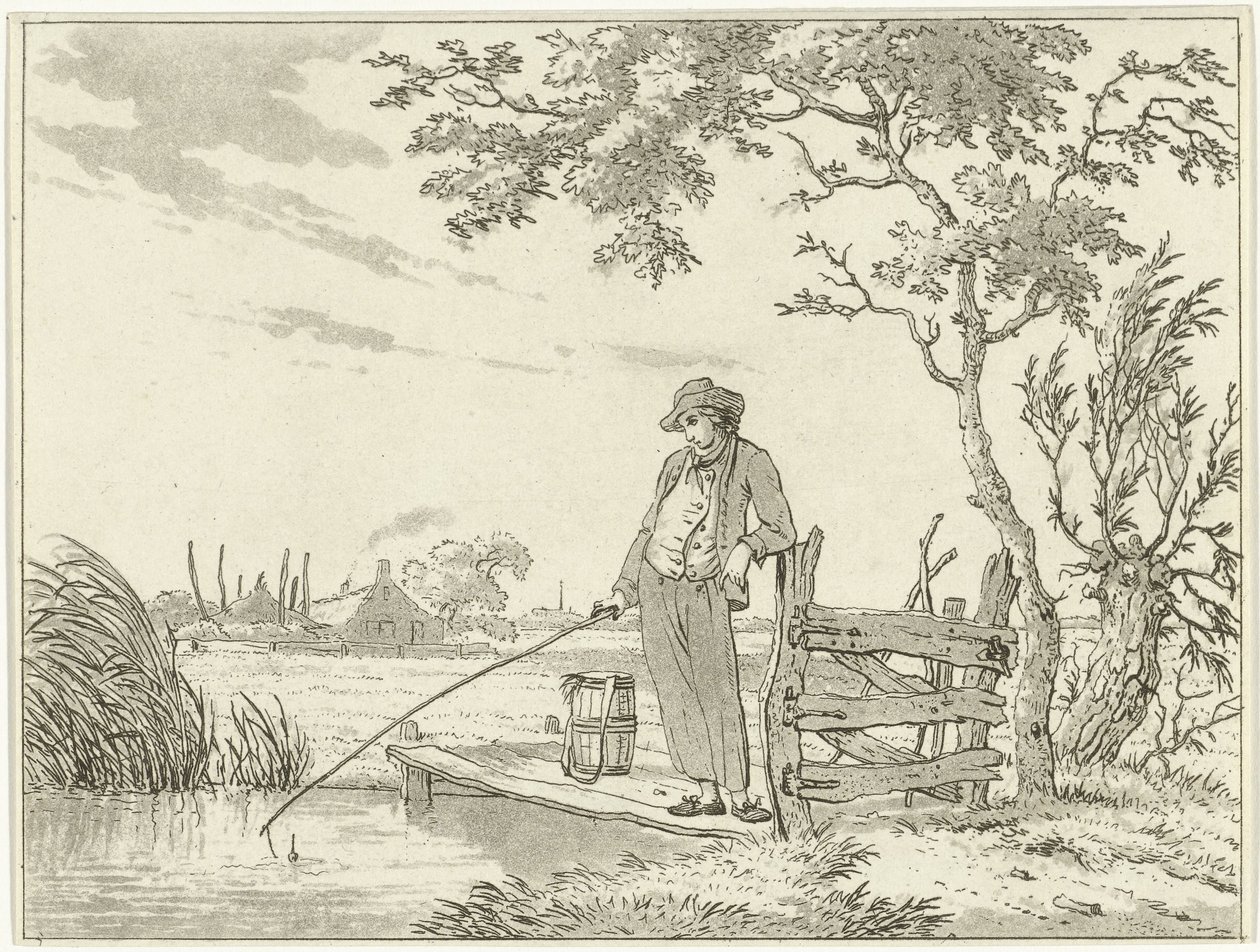Pêcheur sur un ponton - Hermanus Fock