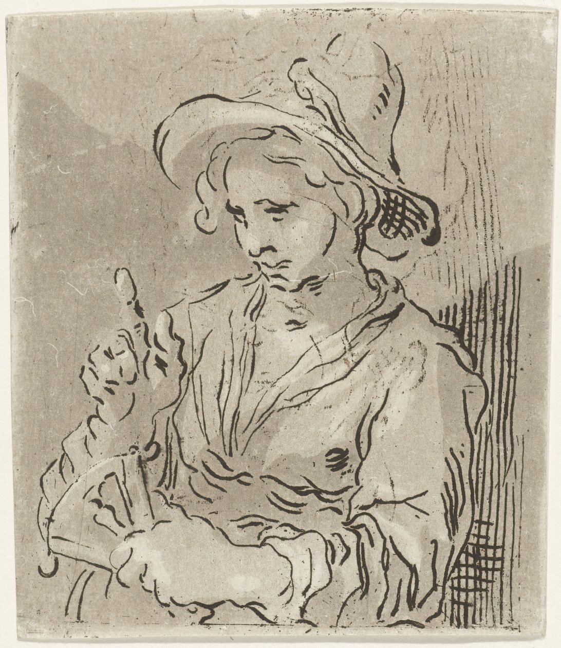 Femme avec éventail - Hermanus Fock