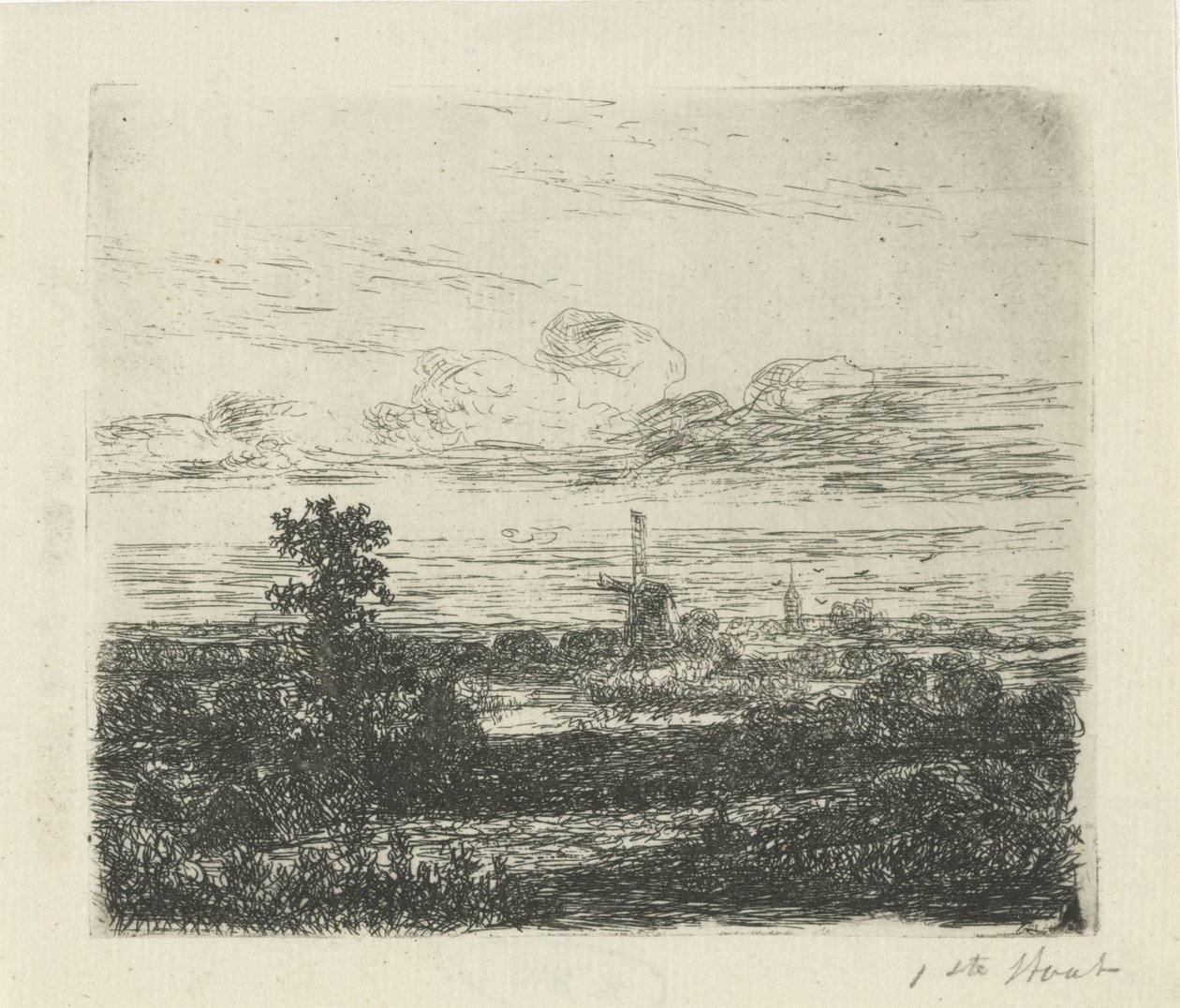 Paysage avec un moulin - Hermanus Jan Hendrik van Rijkelijkhuysen