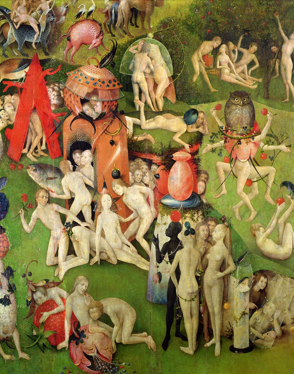 Le Jardin des délices : Allégorie du luxe, panneau central du triptyque, vers 1500 (détail) - Hieronymus Bosch