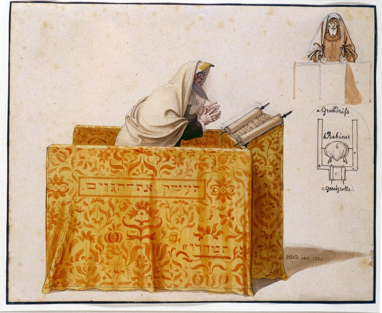 Un rabbin dans une synagogue - Hieronymus Hess