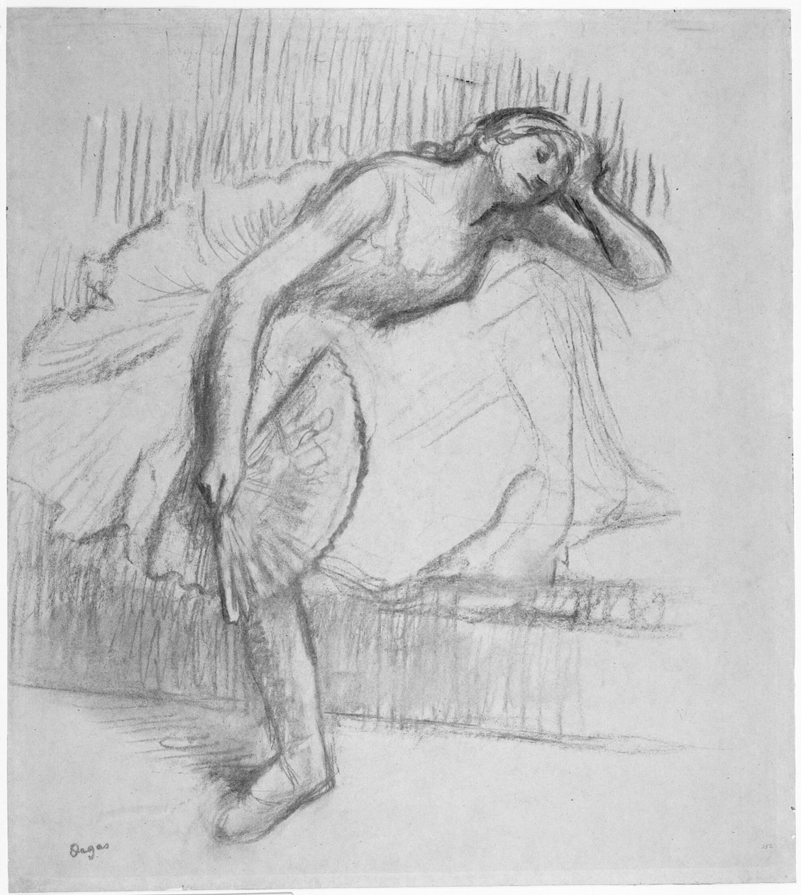Danseuse se reposant avec un éventail - Hilaire Germain Edgar Degas
