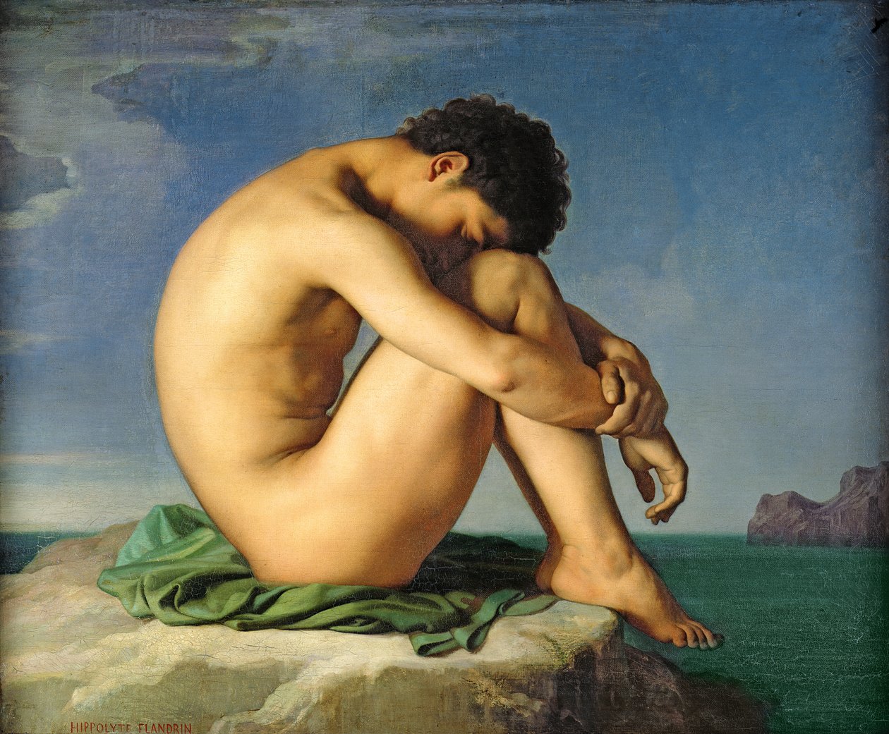 Jeune homme nu assis près de la mer, 1836 - Hippolyte Flandrin