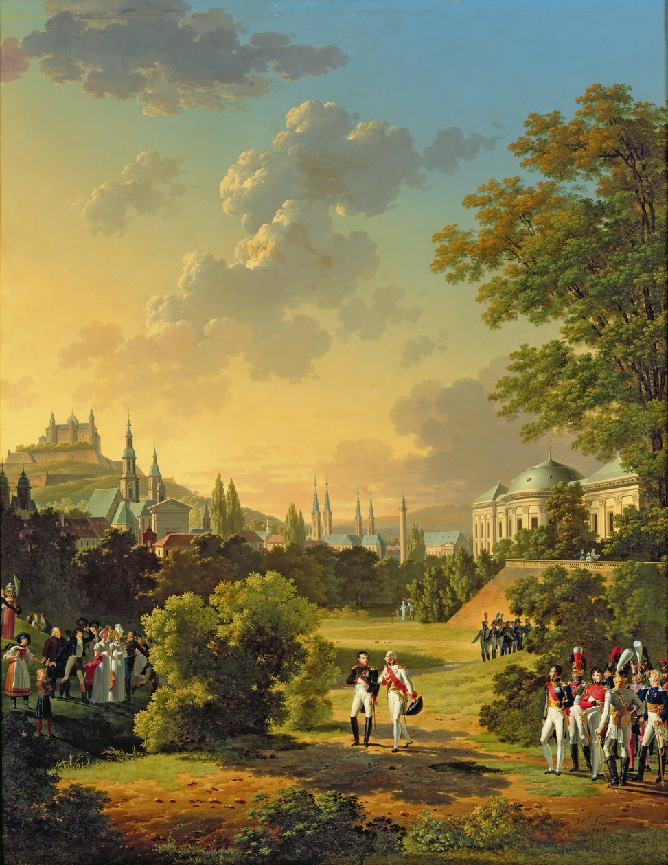 Rencontre entre Napoléon Ier (1769-1821) et Ferdinand III (1769-1824) Grand-Duc de Toscane à Wurtzbourg, octobre 1806, 1813 - Hippolyte Lecomte