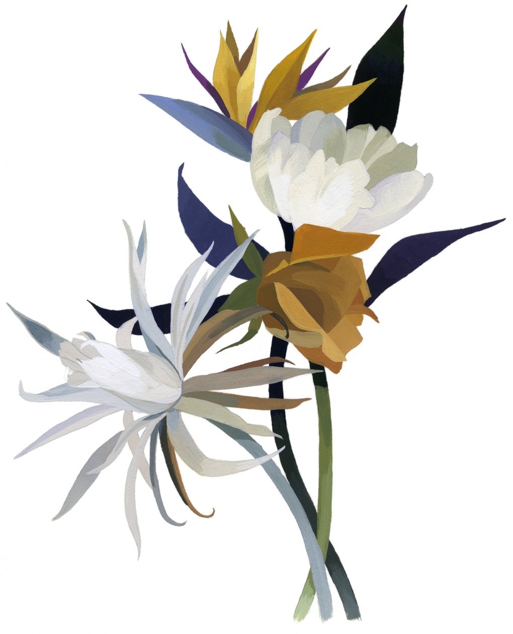 Une fleur imaginaire avec une base blanche - Hiroyuki Izutsu