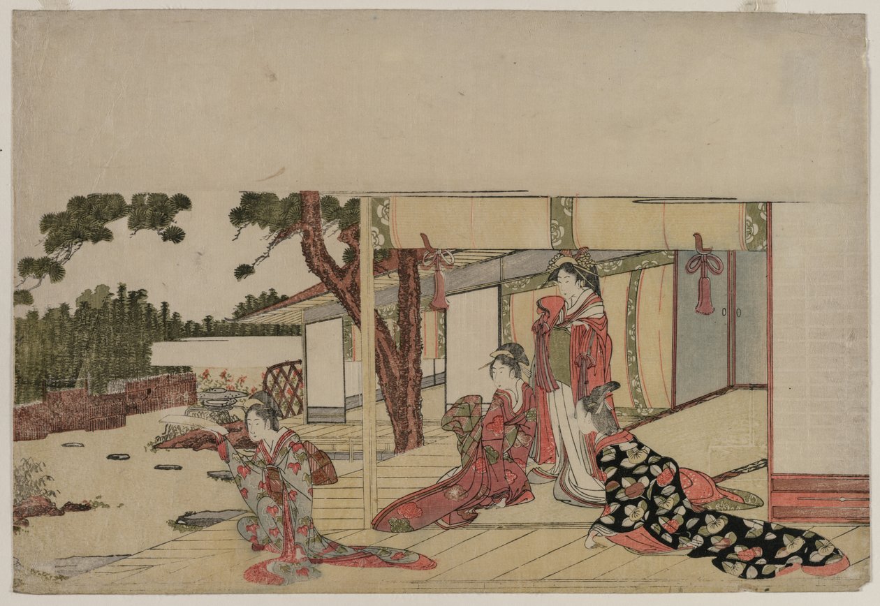 Femmes sur une véranda - Hishikawa Sori III
