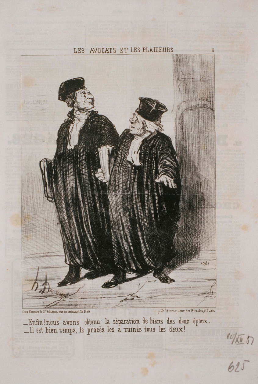 Les Avocats et Les Plaideurs - Enfin! Nous avons obtenu la séparation de biens - Honoré Daumier